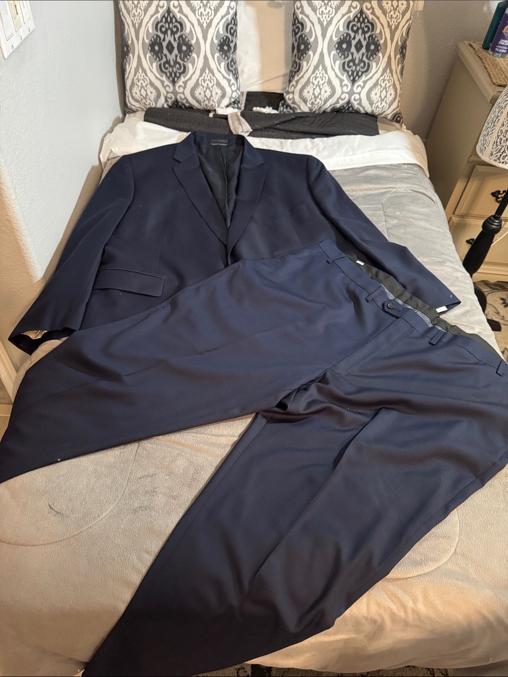 Ralph Lauren black label formal Navy Two-Piece Suit Blazer Sz 56 R & pants Sz 50